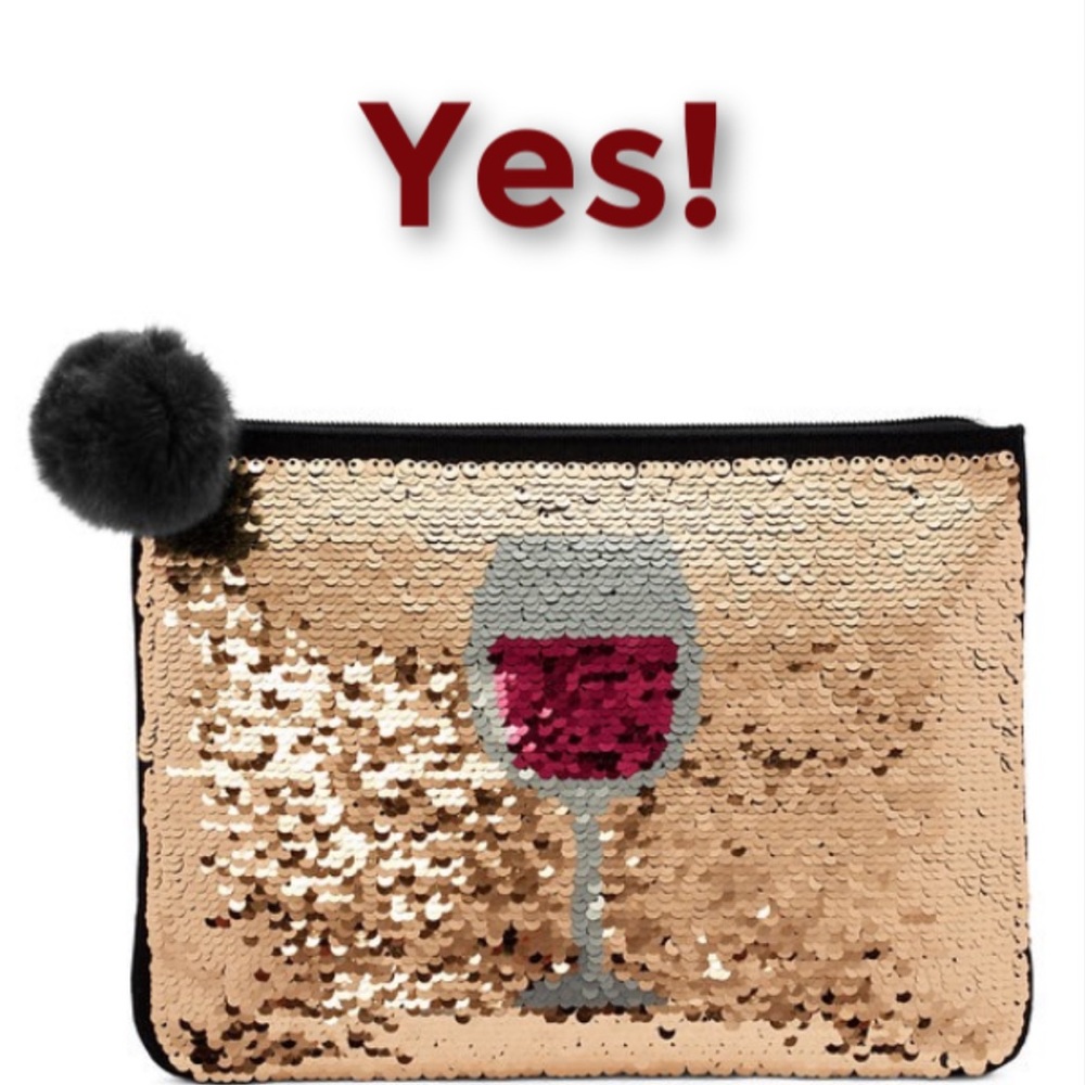 Stella & Dot Sequined Wristlet with PomPom